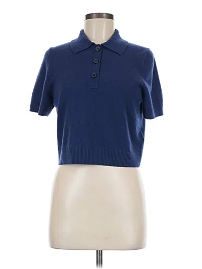 Pre-owned Jcrew Cashmere Pullover Sweater In Blue