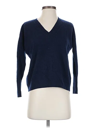 Pre-owned Jcrew Cashmere Pullover Sweater In Blue