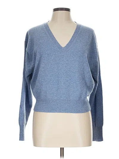 Pre-owned Jcrew Cashmere Pullover Sweater In Blue