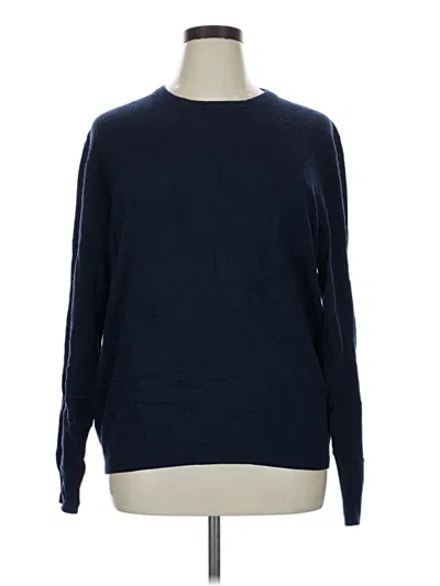 Pre-owned Jcrew Cashmere Pullover Sweater In Blue