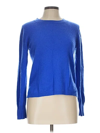 Pre-owned Jcrew Cashmere Pullover Sweater In Blue