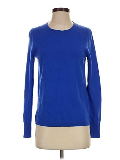 Pre-owned Jcrew Cashmere Pullover Sweater In Blue