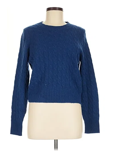 Pre-owned Jcrew Cashmere Pullover Sweater In Blue