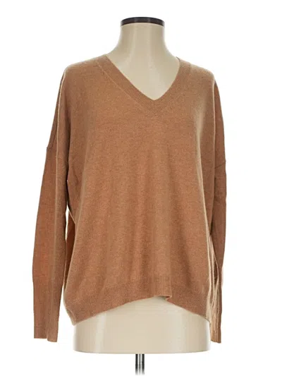Pre-owned Jcrew Cashmere Pullover Sweater In Brown
