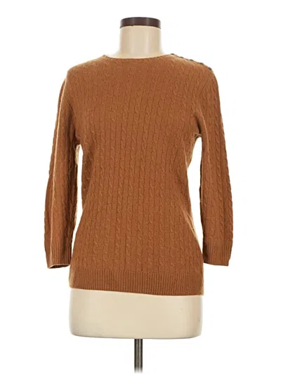 Pre-owned Jcrew Cashmere Pullover Sweater In Brown