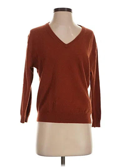 Pre-owned Jcrew Cashmere Pullover Sweater In Brown