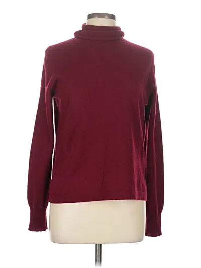 Pre-owned Jcrew Cashmere Pullover Sweater In Burgundy