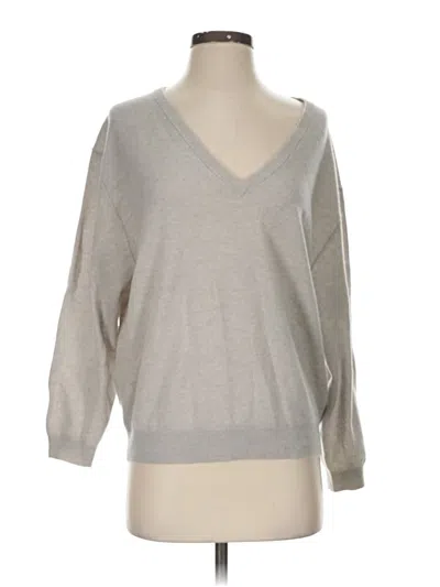 Pre-owned Jcrew Cashmere Pullover Sweater In Gray