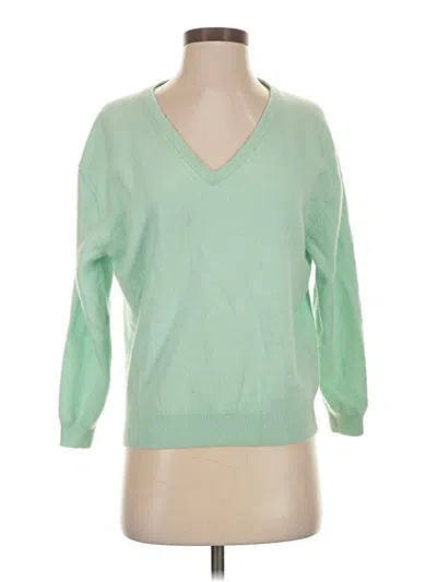 Pre-owned Jcrew Cashmere Pullover Sweater In Green