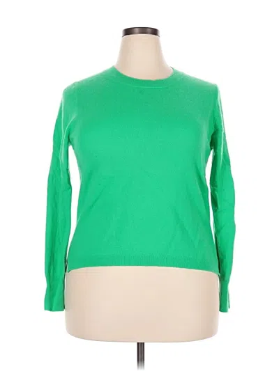 Pre-owned Jcrew Cashmere Pullover Sweater In Green
