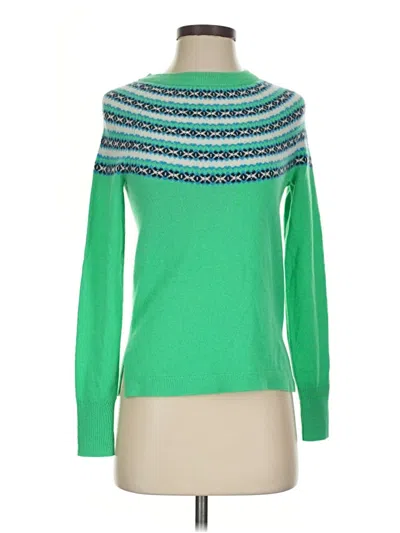 Pre-owned Jcrew Cashmere Pullover Sweater In Green