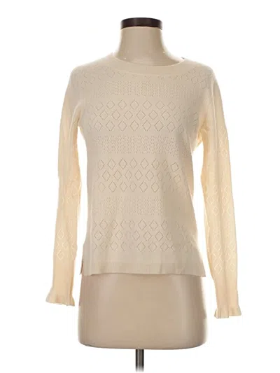 Pre-owned Jcrew Cashmere Pullover Sweater In Ivory