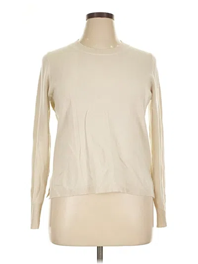 Pre-owned Jcrew Cashmere Pullover Sweater In Ivory