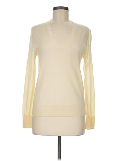 Pre-owned Jcrew Cashmere Pullover Sweater In Ivory
