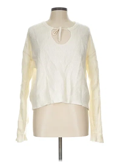 Pre-owned Jcrew Cashmere Pullover Sweater In Ivory