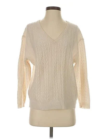 Pre-owned Jcrew Cashmere Pullover Sweater In Ivory