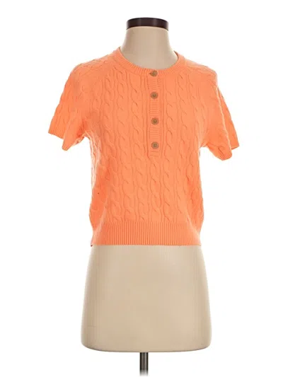 Pre-owned Jcrew Cashmere Pullover Sweater In Orange