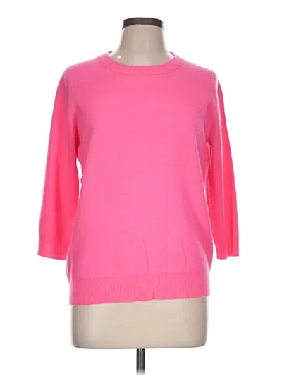 Pre-owned Jcrew Cashmere Pullover Sweater In Pink
