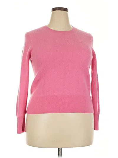 Pre-owned Jcrew Cashmere Pullover Sweater In Pink