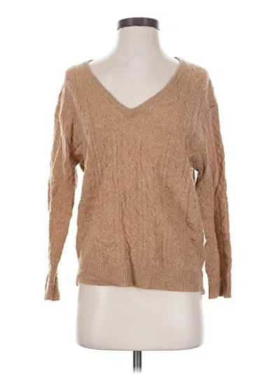 Pre-owned Jcrew Cashmere Pullover Sweater In Tan