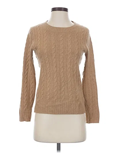 Pre-owned Jcrew Cashmere Pullover Sweater In Tan