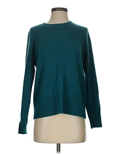 Pre-owned Jcrew Cashmere Pullover Sweater In Teal