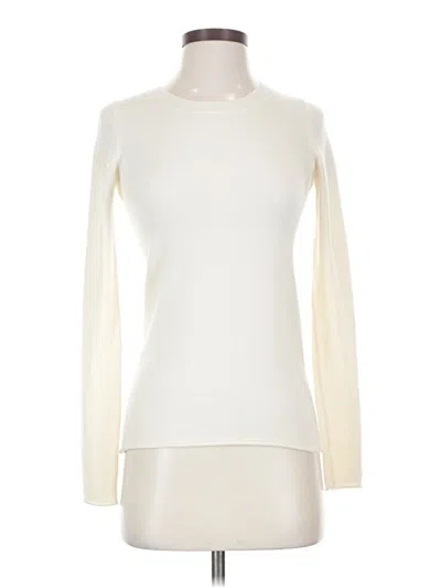Pre-owned Jcrew Cashmere Pullover Sweater In White