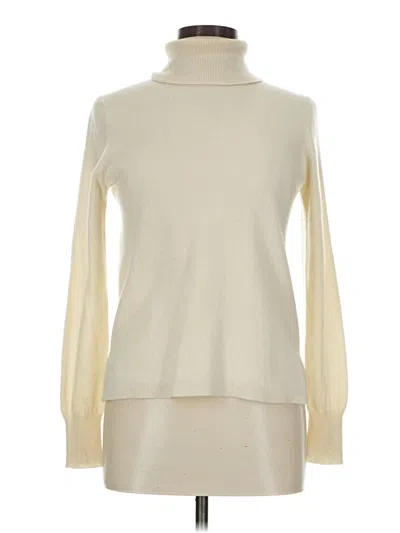 Pre-owned Jcrew Cashmere Pullover Sweater In White