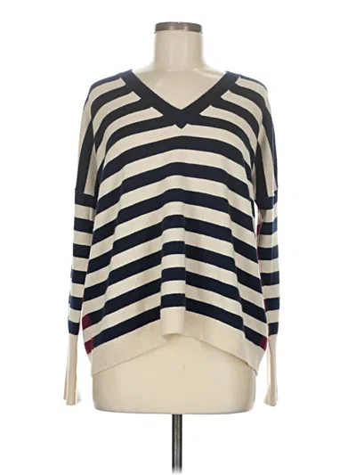 Pre-owned Jcrew Cashmere Pullover Sweater In White