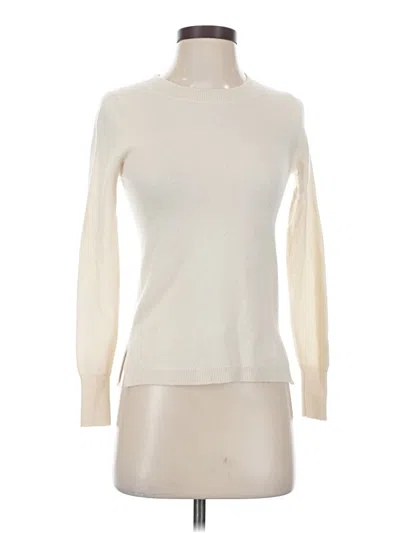Pre-owned Jcrew Cashmere Pullover Sweater In White