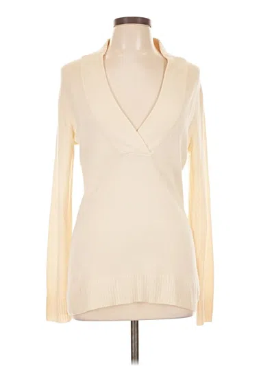 Pre-owned Jcrew Cashmere Pullover Sweater In White