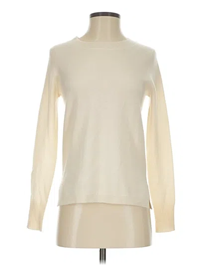 Pre-owned Jcrew Cashmere Pullover Sweater In White