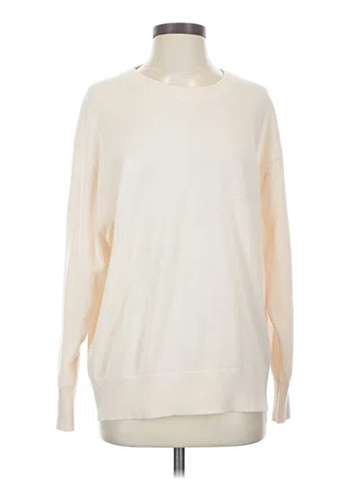 Pre-owned Jcrew Cashmere Pullover Sweater In White