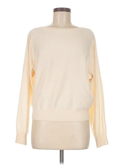 Pre-owned Jcrew Cashmere Pullover Sweater In White
