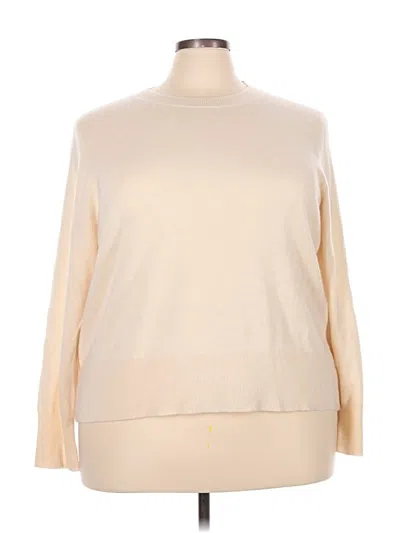 Jcrew Cashmere Pullover Sweater In White