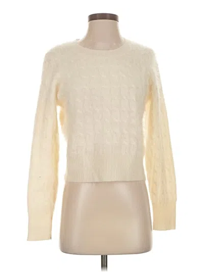 Pre-owned Jcrew Cashmere Pullover Sweater In White
