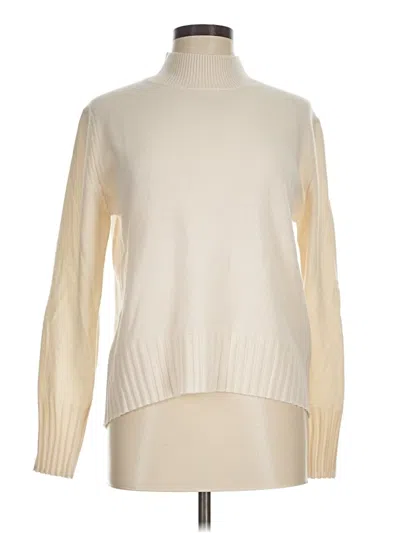 Pre-owned Jcrew Cashmere Pullover Sweater In White