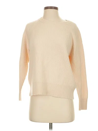 Pre-owned Jcrew Cashmere Pullover Sweater In White