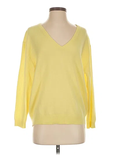 Pre-owned Jcrew Cashmere Pullover Sweater In Yellow