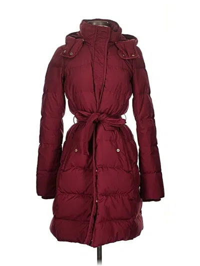 Pre-owned Jcrew Coat In Burgundy