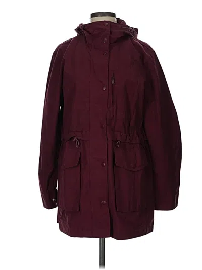 Pre-owned Jcrew Coat In Burgundy