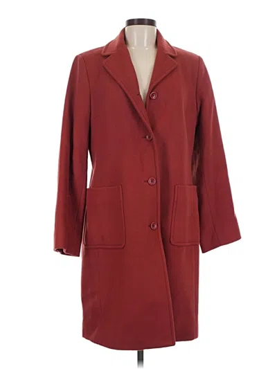 Pre-owned Jcrew Coat In Burgundy