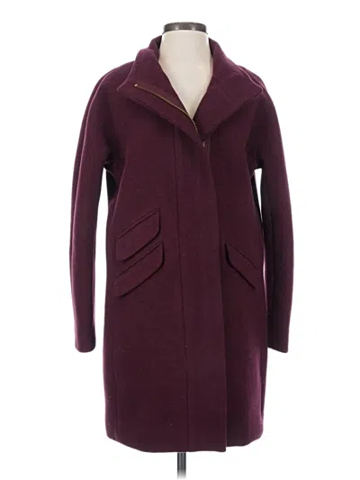 Pre-owned Jcrew Coat In Burgundy