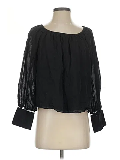 Pre-owned J.crew Collection 3/4 Sleeve Blouse In Black