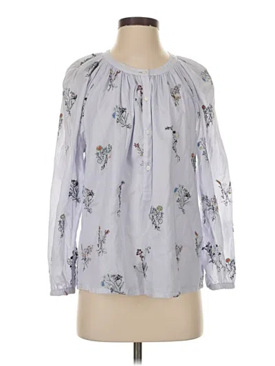 Pre-owned J.crew Collection 3/4 Sleeve Blouse In Gray