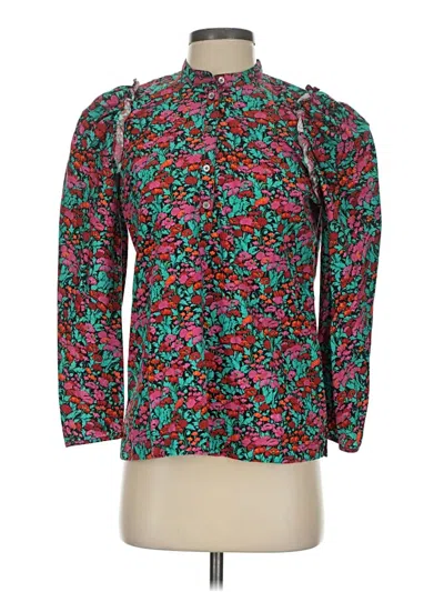 Pre-owned J.crew Collection 3/4 Sleeve Blouse In Teal