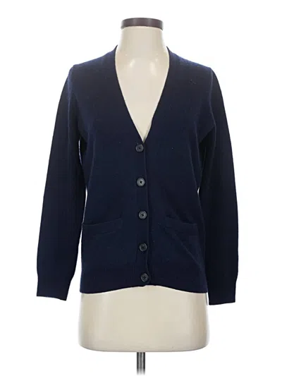 Pre-owned J.crew Collection 3/4 Sleeve Top Blue Plunge Neckline Tops