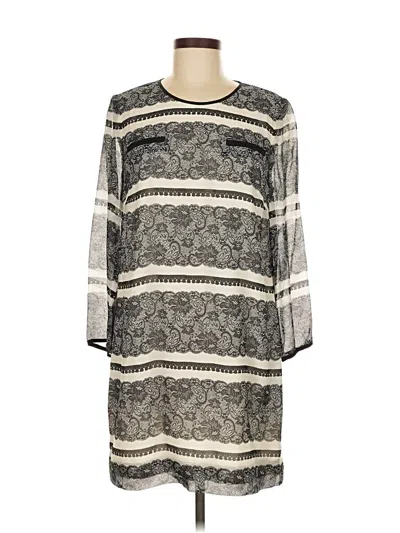 Pre-owned J.crew Collection 3/4 Sleeve Top Gray Boatneck Tops