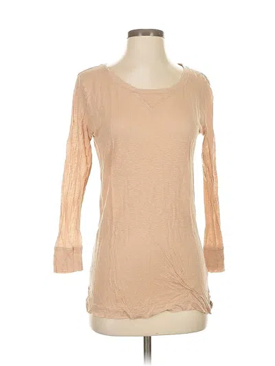 Pre-owned J.crew Collection 3/4 Sleeve Top Tan Scoop Neck Tops