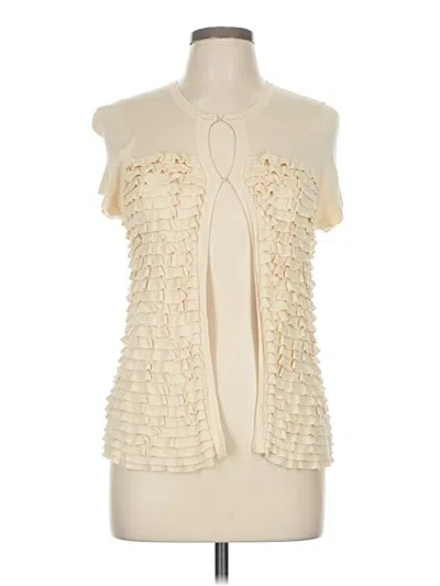 Pre-owned J.crew Collection Cardigan Sweater In White